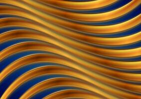 Golden glossy waves abstract elegant background vector