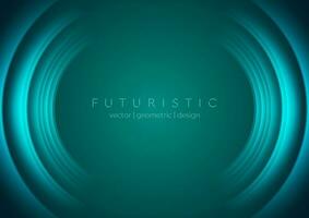 Cyan shiny technology background with abstract round shapes vector