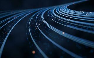 Flowing digital lines background, 3d rendering. photo