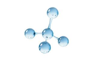 molécula con biología y químico concepto, 3d representación. foto