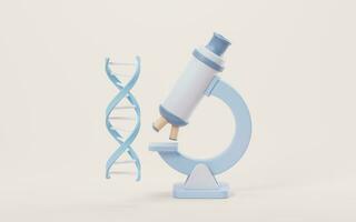DNA and chemical equipment, 3d rendering. photo