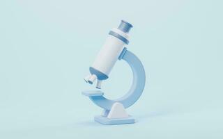 3D cartoon style microscope, 3d rendering. photo