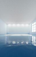 Empty room with water inside, 3d rendering. photo