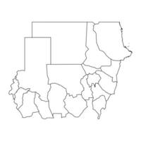 Sudan map with administrative divisions. Vector illustration.