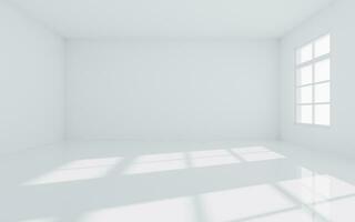 Empty room with light comes in, 3d rendering. photo