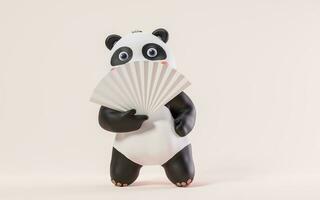 panda con dibujos animados estilo, 3d representación. foto