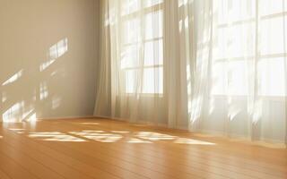 Empty room with light comes in, 3d rendering. photo