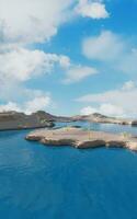 Barren land and lakes, 3d rendering. photo