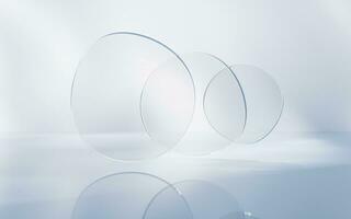 Transparent glass geometry background, 3d rendering. photo