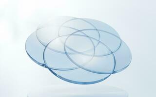 Round glass geometry background, 3d rendering. photo