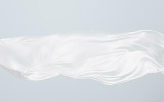 Flowing white cloth background, 3d rendering. photo