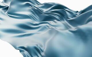 Smooth blue wave cloth background, 3d rendering. photo