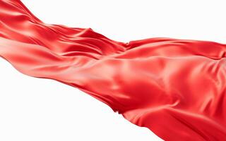 Flowing red wave cloth background, 3d rendering. photo