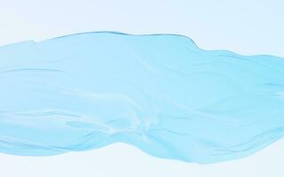 Flowing transparent blue cloth, 3d rendering. photo