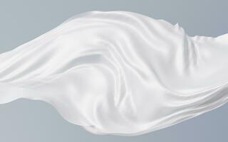 Flowing white cloth background, 3d rendering. photo