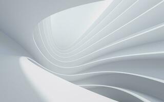 Abstract white curve geometry background, 3d rendering. photo