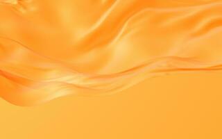 Flowing orange cloth background, 3d rendering. photo