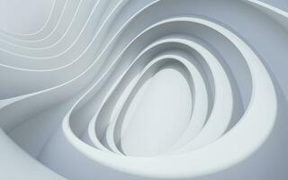 Abstract white curve geometry background, 3d rendering. photo