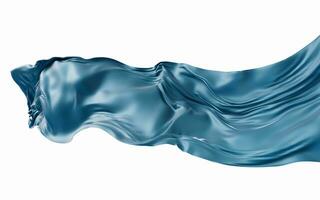 Smooth blue wave cloth background, 3d rendering. photo