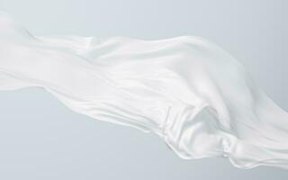 Flowing white cloth background, 3d rendering. photo