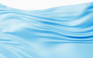 Smooth blue wave cloth background, 3d rendering. photo