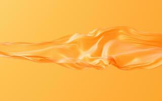 Flowing orange cloth background, 3d rendering. photo