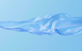 Smooth blue wave cloth background, 3d rendering. photo