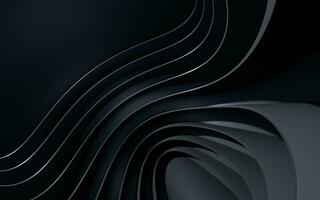 Dark curve geometry structure, 3d rendering. photo