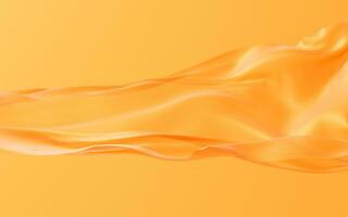 Flowing orange cloth background, 3d rendering. photo