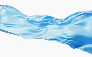 Smooth blue wave cloth background, 3d rendering. photo