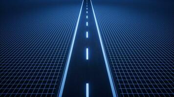 Highway road with digital space background, 3d rendering. photo