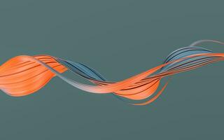 Flowing and twist geometry lines, 3d rendering. photo