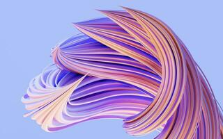Flowing and twist geometry lines, 3d rendering. photo