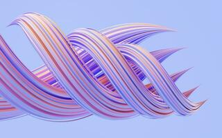 Flowing and twist geometry lines, 3d rendering. photo