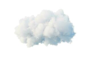 Cloud on white background, 3d rendering. photo