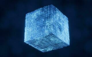 Abstract technology cube construction, 3d rendering. photo