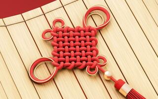 Chinese knot with oriental ancient style, 3d rendering. photo