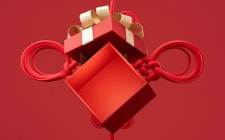 Opening gift box, festivals and celebrations, 3d rendering. photo