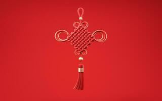 Chinese knot with oriental ancient style, 3d rendering. photo