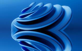 Abstract blue curve geometry, 3d rendering. photo
