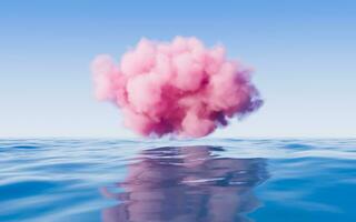 Cloud and water surface, 3d rendering. photo