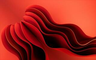 Abstract red curve geometry background, 3d rendering. photo