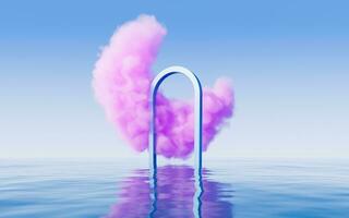 Cloud and water surface, 3d rendering. photo