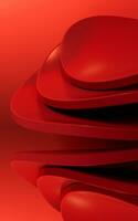 Abstract red curve geometry background, 3d rendering. photo