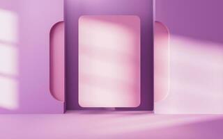 Empty room with geometry shapes, 3d rendering. photo