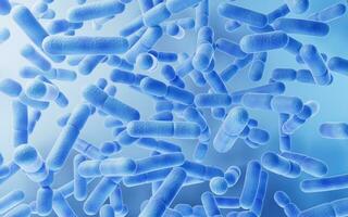 Large groups of germs with blue background, 3d rendering. photo