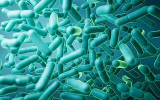 Large groups of germs with green background, 3d rendering. photo