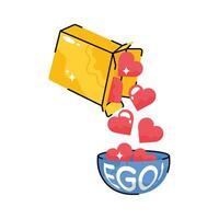 Ego doodle vector colorful  Sticker. EPS 10 file