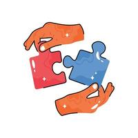 Puzzle doodle vector colorful  Sticker. EPS 10 file