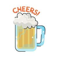 Cheers doodle vector colorful  Sticker. EPS 10 file